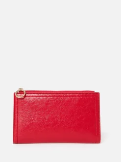 Oliver Bonas Red Fold Over Zipped Purse