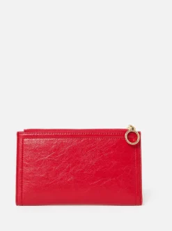 Oliver Bonas Red Fold Over Zipped Purse