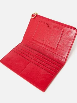 Oliver Bonas Red Fold Over Zipped Purse