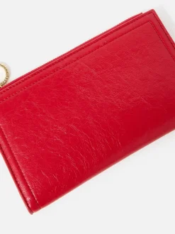 Oliver Bonas Red Fold Over Zipped Purse