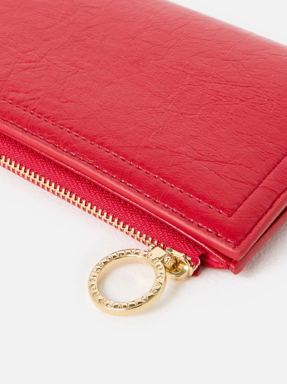 Oliver Bonas Red Fold Over Zipped Purse