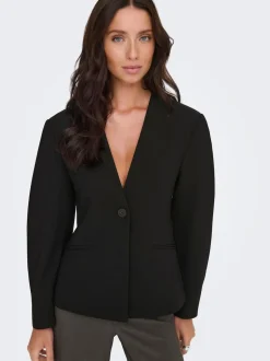 ONLY Black Balloon Sleeve Blazer