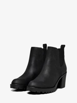 ONLY Black Block Heel Chelsea Boots