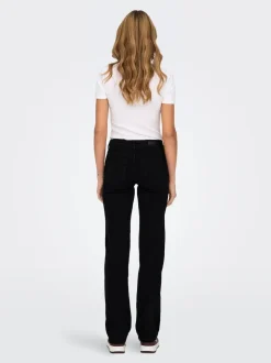 ONLY Black Blush Mid Rise Straight Leg Jeans With Super Stretch