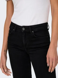 ONLY Black Blush Mid Rise Straight Leg Jeans With Super Stretch