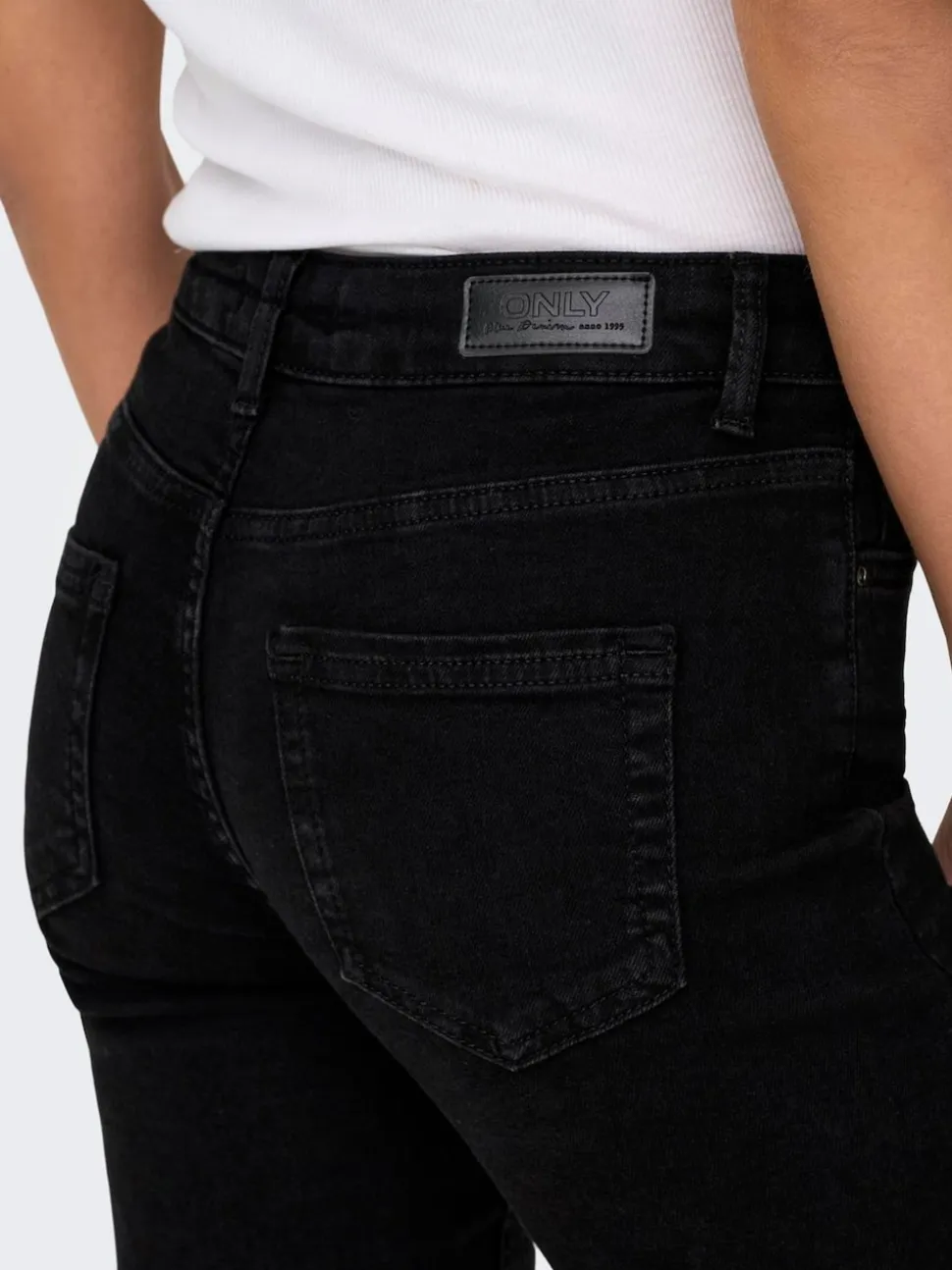 ONLY Black Blush Mid Rise Straight Leg Jeans With Super Stretch