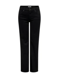 ONLY Black Blush Mid Rise Straight Leg Jeans With Super Stretch