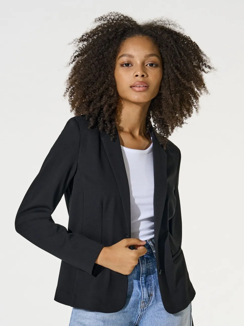 ONLY Black Button Up 100% Cotton Blazer