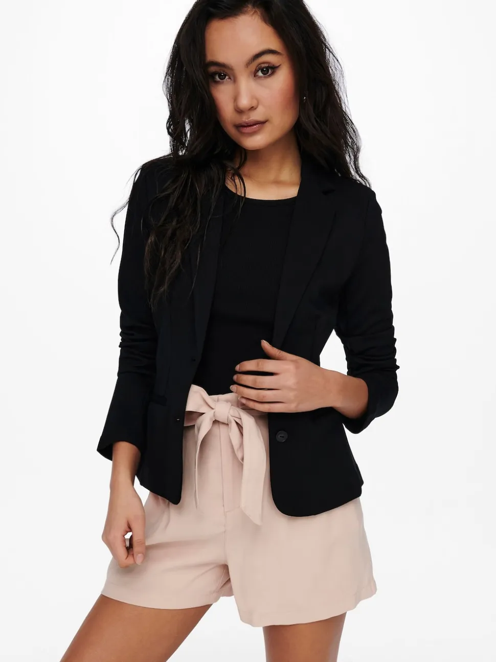 ONLY Black Button Up 100% Cotton Blazer