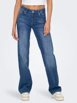 ONLY Blue Blush Mid Rise Straight Leg Jeans With Super Stretch