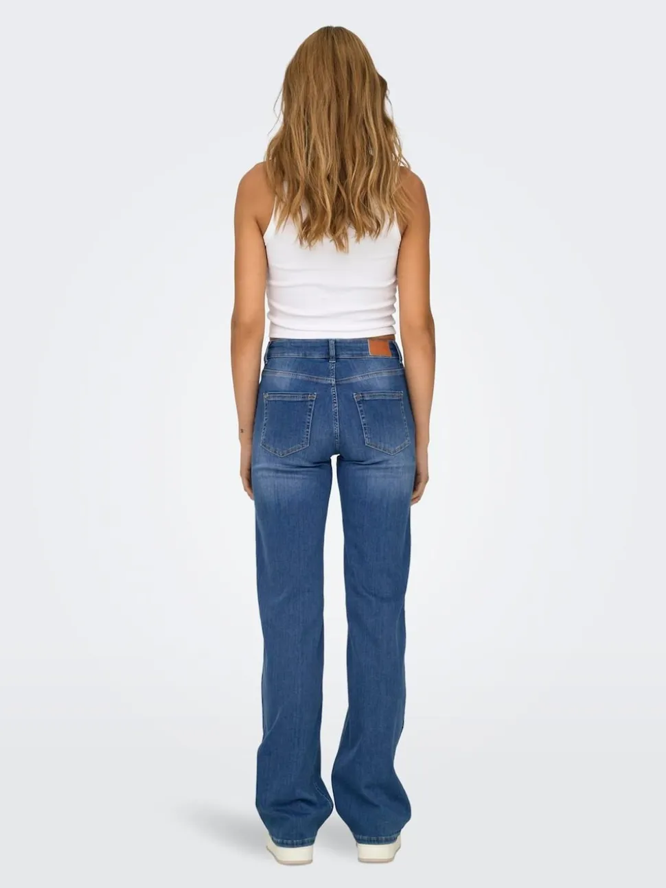 ONLY Blue Blush Mid Rise Straight Leg Jeans With Super Stretch