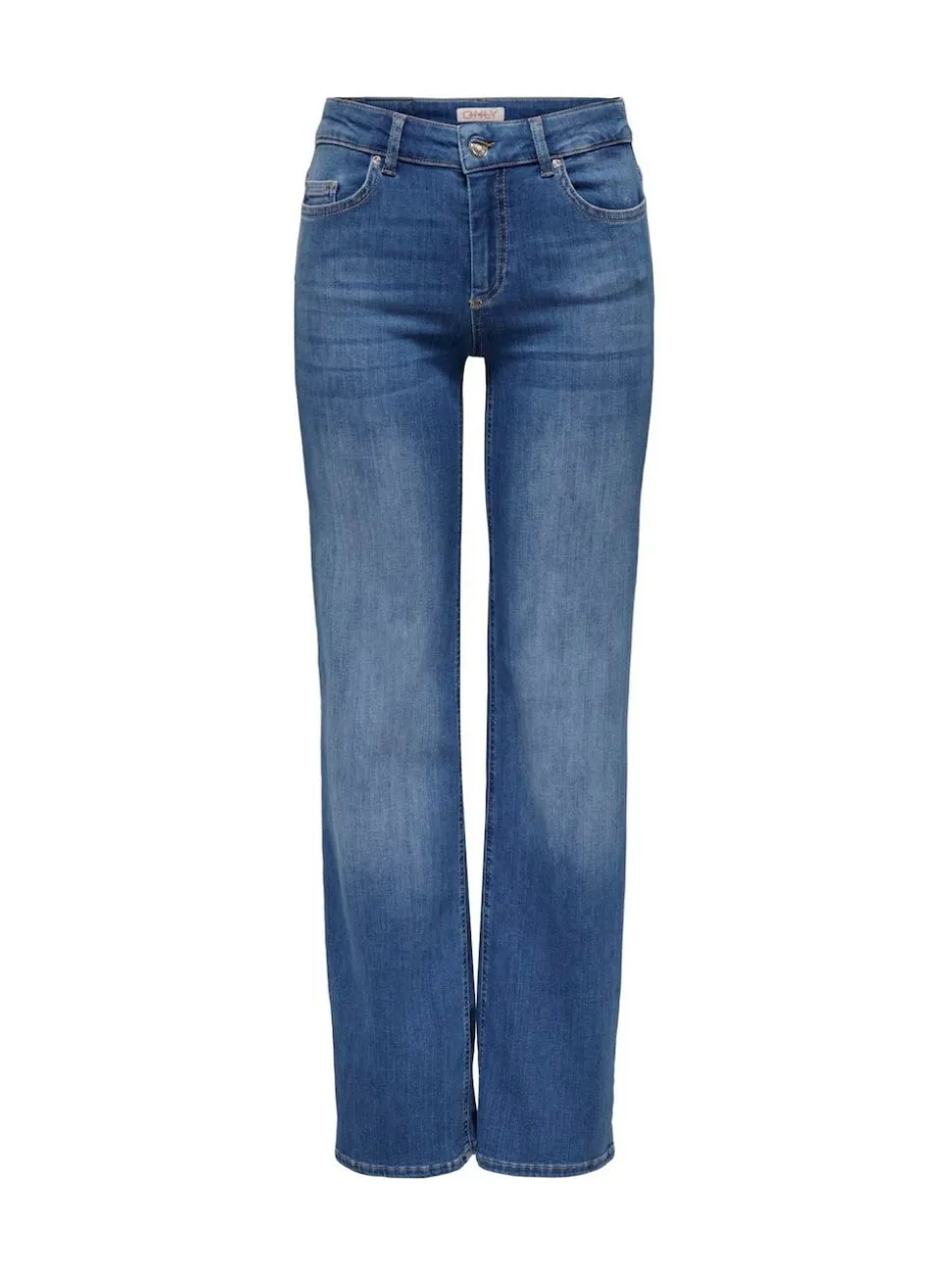 ONLY Blue Blush Mid Rise Straight Leg Jeans With Super Stretch