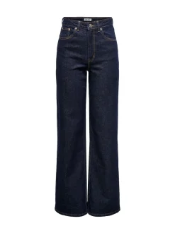 ONLY Blue Indigo High Waisted Wide Leg 100% Cotton Jeans