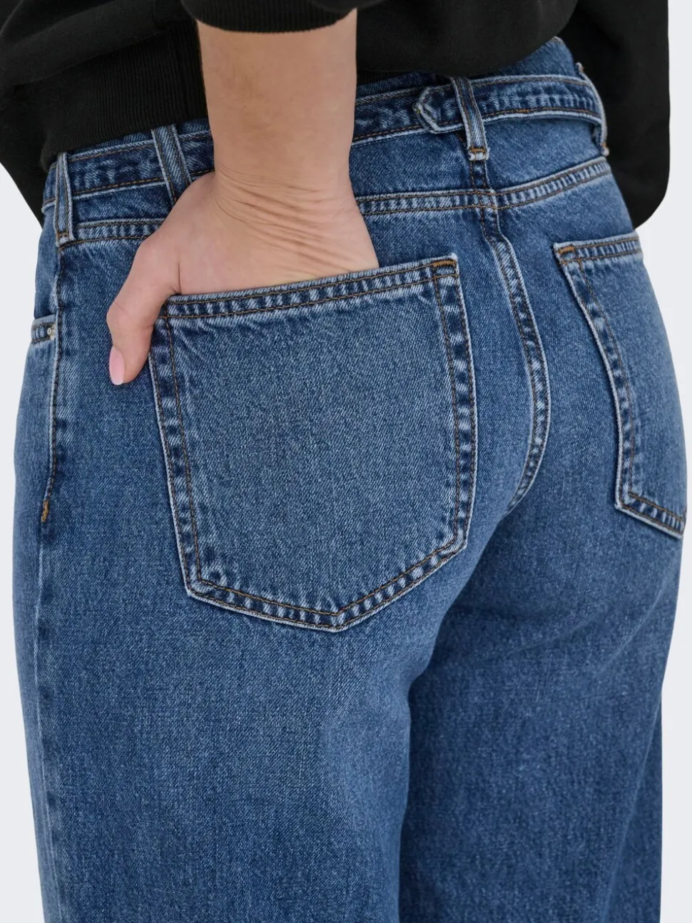 ONLY Blue Low Waist Wide Leg Belt Jeans