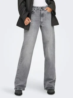 ONLY Grey High Waisted Wide Leg 100% Cotton Jeans