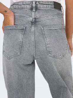 ONLY Grey High Waisted Wide Leg 100% Cotton Jeans