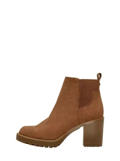 ONLY Tan Block Heel Chelsea Boots