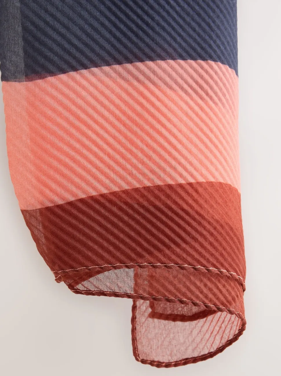 Orange Bright Stripe Plisse Lightweight Scarf