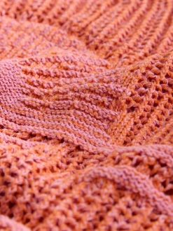 Orange Palm Knitted Tank Cover-Up