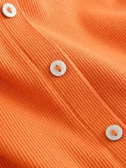 Orange Short Sleeve Jersey Button Through Maxi Dress