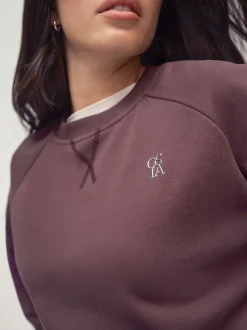 OSIA Brown Crew Neck Oversized Sweatshirt