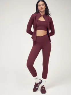 OSIA Burgundy Red V Waist Signature Legging
