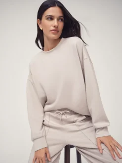 OSIA Cream Modal Crew Neck Sweatshirt