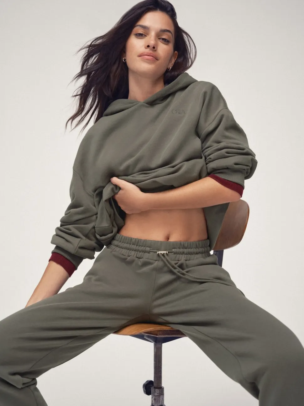 OSIA Olive Green Oversized Hoodie