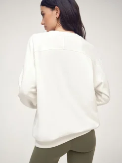 OSIA White Crew Neck Oversized Sweatshirt