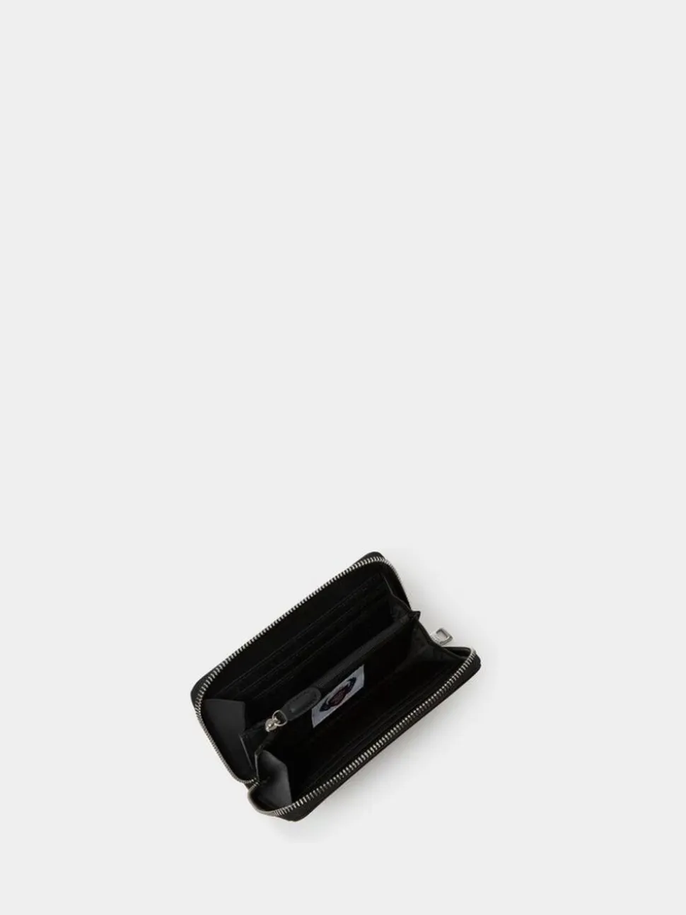 Osprey London Black Medium The Deboss Leather Zip Around Purse