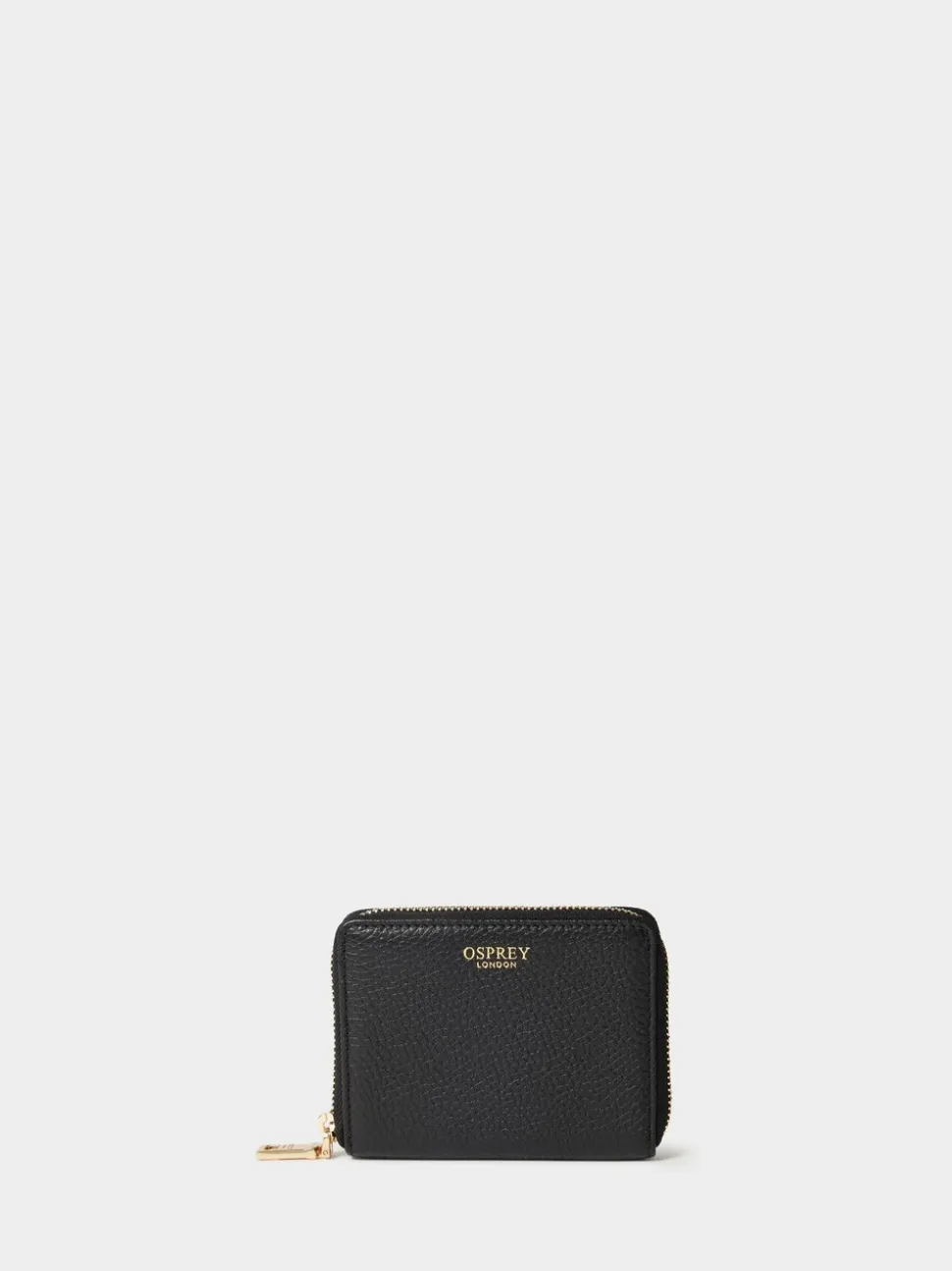 Osprey London Black The Core Small Leather Zip Around Purse
