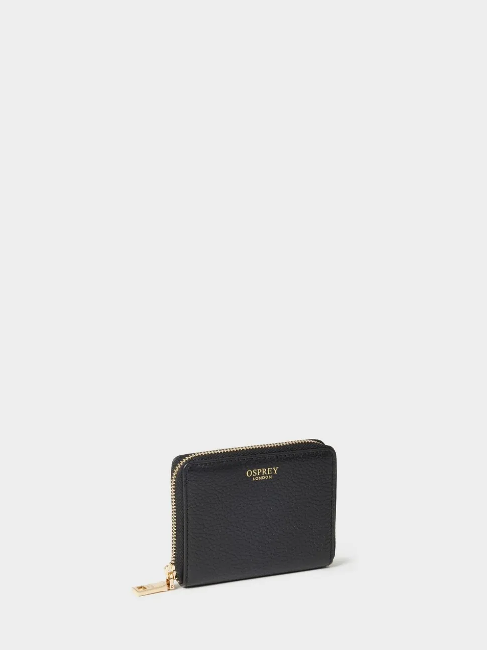 Osprey London Black The Core Small Leather Zip Around Purse
