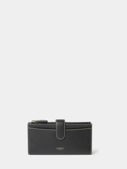 Osprey London Black The Classic Savanna Leather Matinee Purse