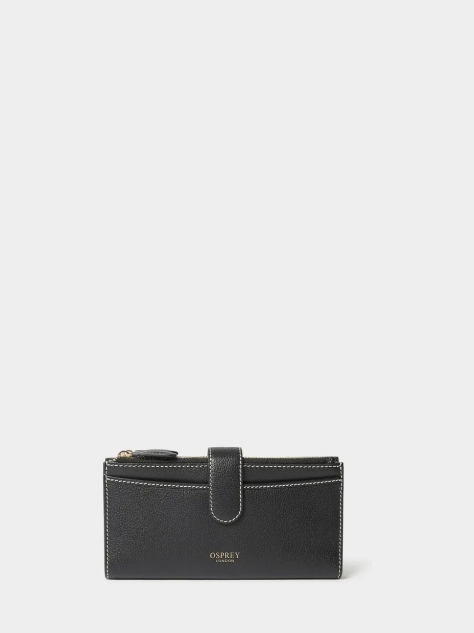 Osprey London Black The Classic Savanna Leather Matinee Purse