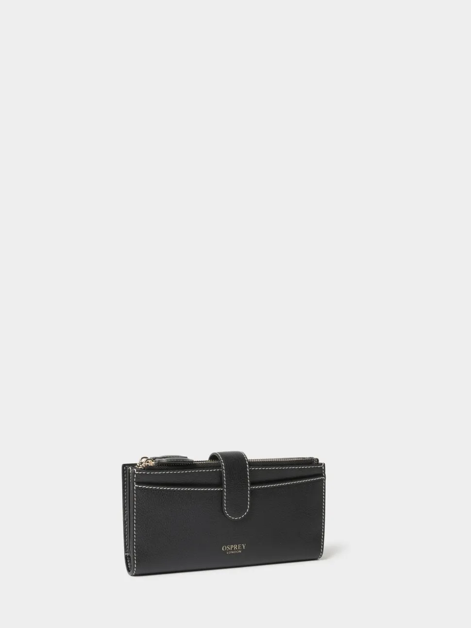 Osprey London Black The Classic Savanna Leather Matinee Purse