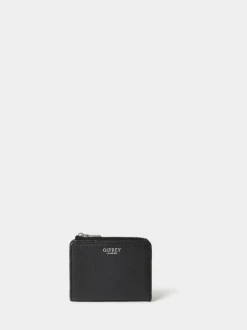 Osprey London Black The Core Medium Leather Zip Matinee Purse