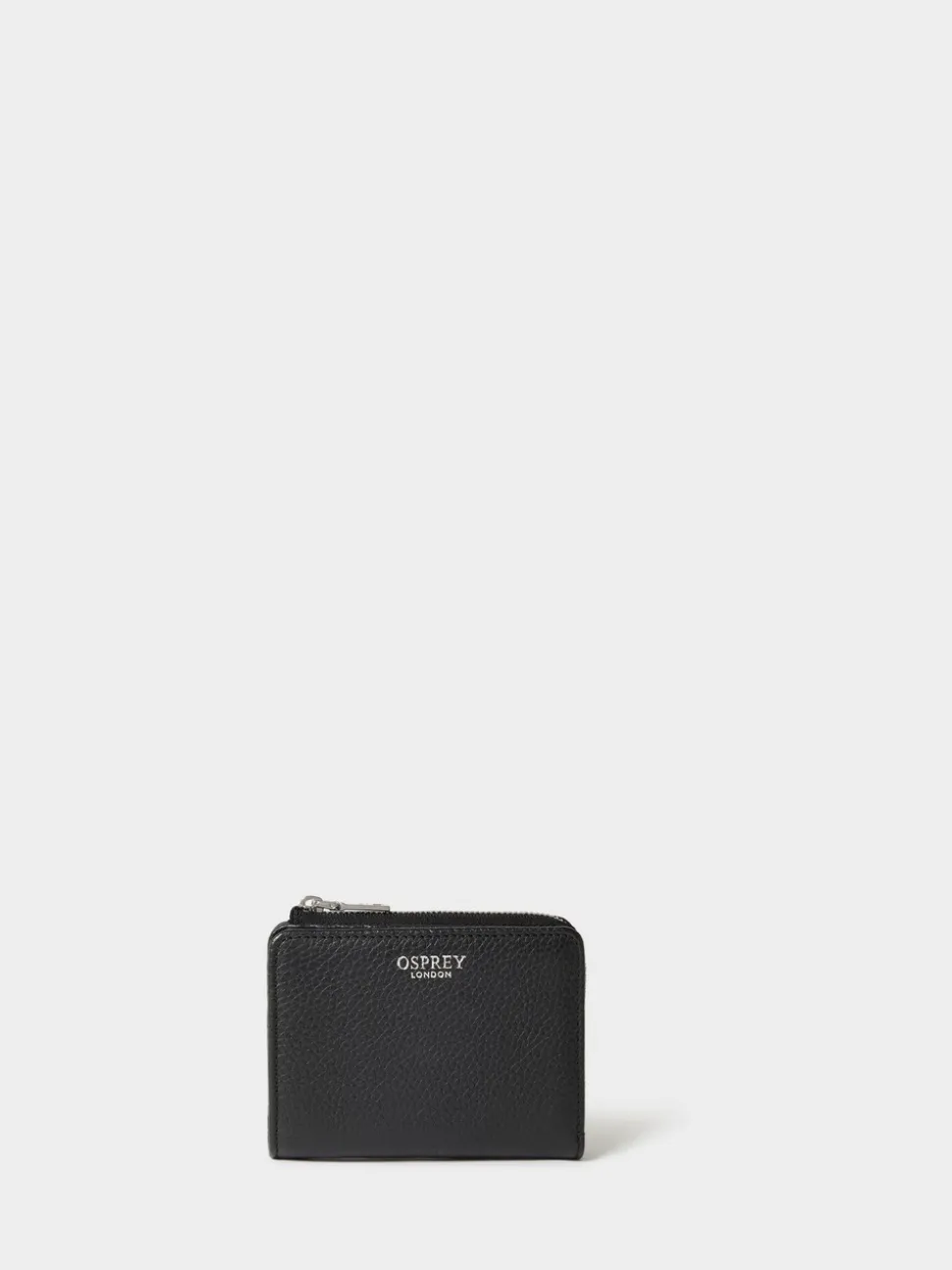 Osprey London Black The Core Medium Leather Zip Matinee Purse