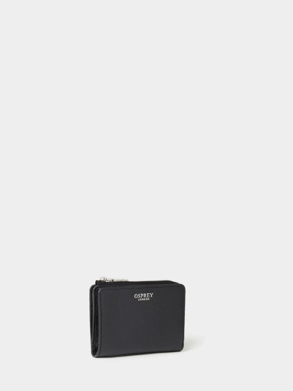 Osprey London Black The Core Medium Leather Zip Matinee Purse