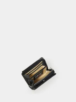 Osprey London Black The Core Medium Leather Zip Matinee Purse