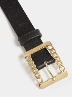 Osprey London Black The Chain Buckle Leather Belt