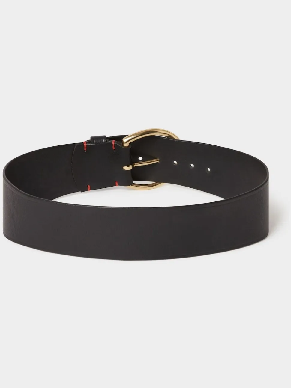 Osprey London Black The Oversized Leather Buckle Belt