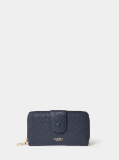 Osprey London Blue The Core Medium Leather Popper Matinee Purse