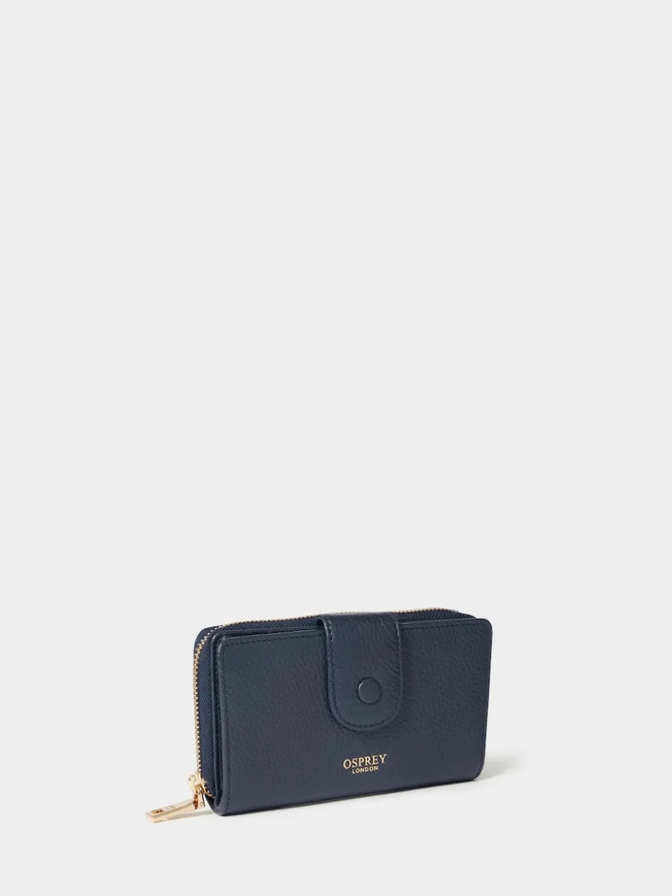 Osprey London Blue The Core Medium Leather Popper Matinee Purse