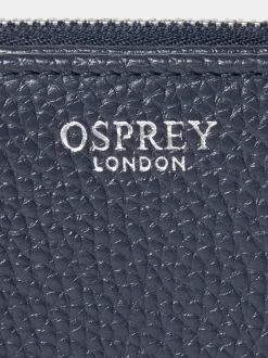 Osprey London Blue The Core Medium Leather Zip Matinee Purse