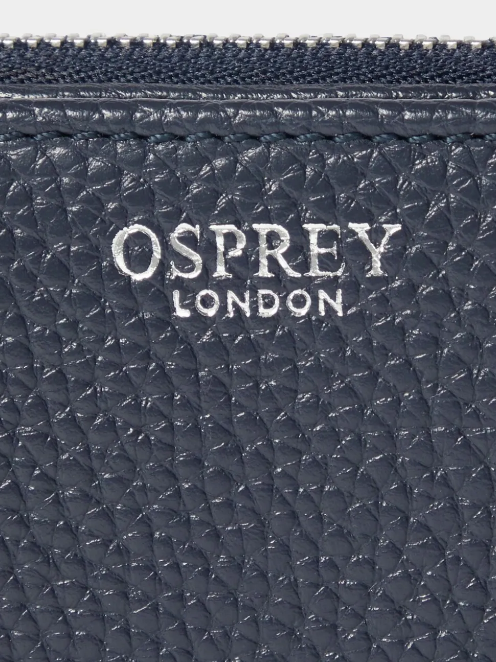 Osprey London Blue The Core Medium Leather Zip Matinee Purse