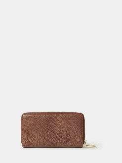 Osprey London Brown The Core Medium Leather Popper Matinee Purse