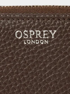 Osprey London Brown The Core Medium Leather Zip Matinee Purse