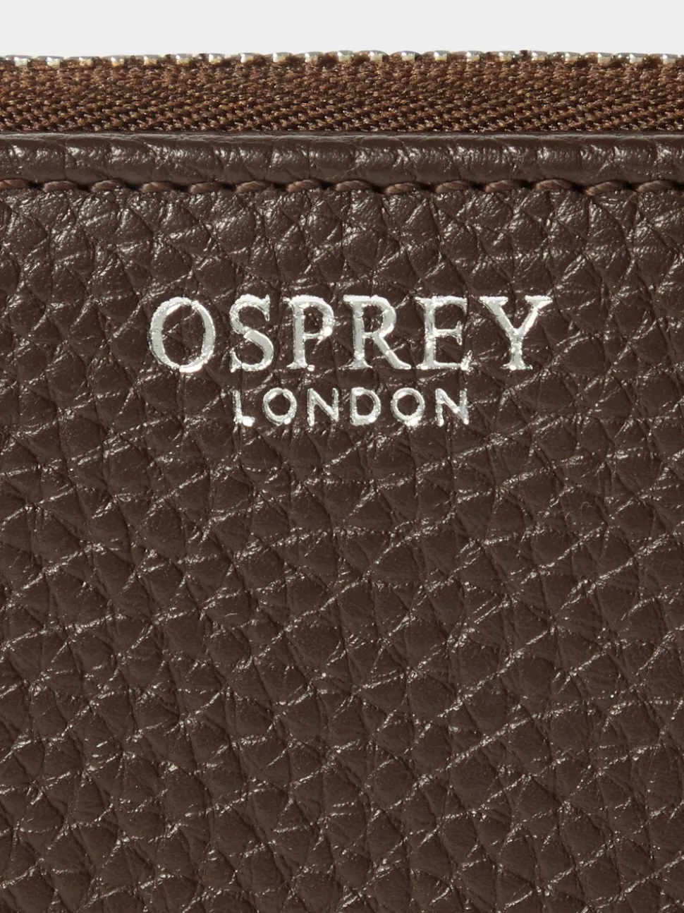 Osprey London Brown The Core Medium Leather Zip Matinee Purse
