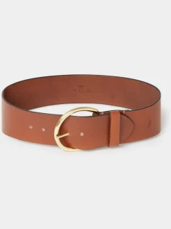 Osprey London Brown The Oversized Leather Buckle Belt