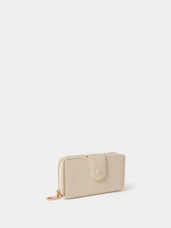 Osprey London Cream The Core Medium Leather Popper Matinee Purse